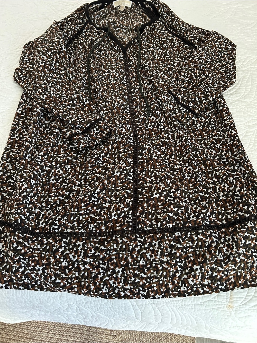 Michael Kors Brown Black White Print dress